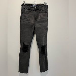 Hollister ultra high rise skinny ankle jeans - distressed black size 25